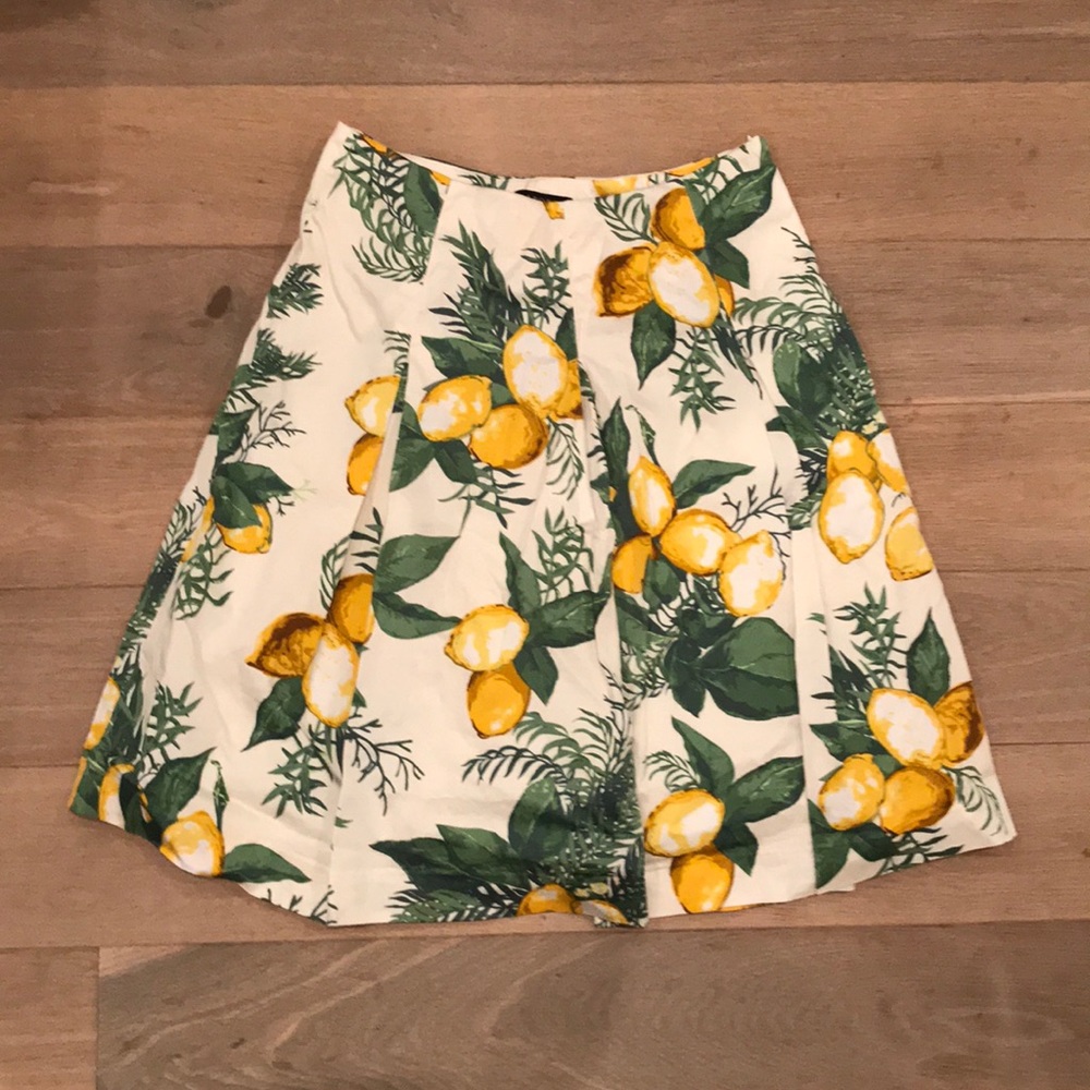 Talbots Lemon print skirt